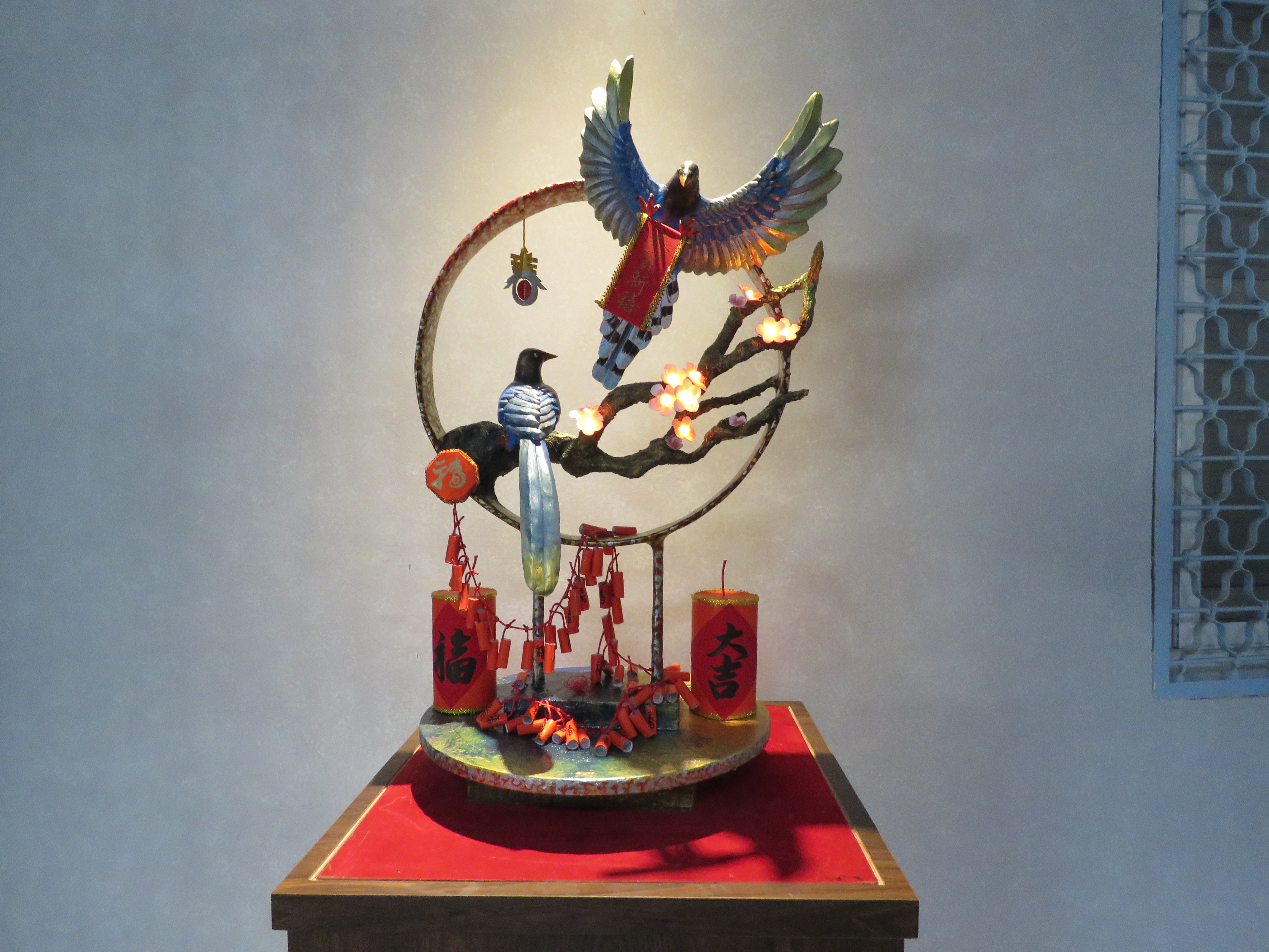 作品「喜上眉梢、展翅高飛」獲得第一名